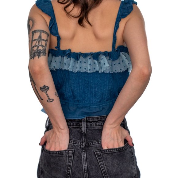 ASTR The Label • Small • Sleeveless Blouse • Indigo Blue - Picture 8 of 8